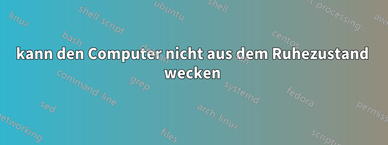 kann den Computer nicht aus dem Ruhezustand wecken