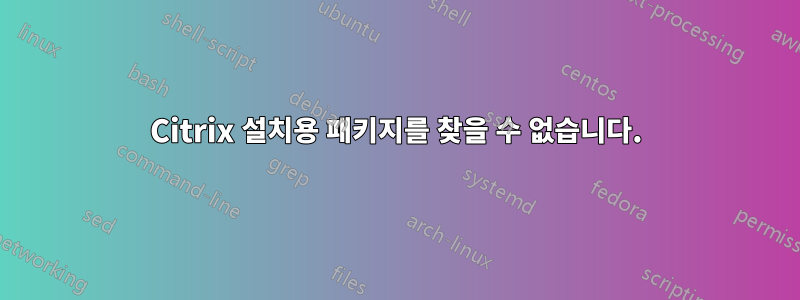 Citrix 설치용 패키지를 찾을 수 없습니다.