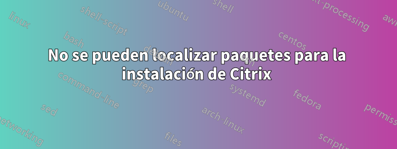No se pueden localizar paquetes para la instalación de Citrix