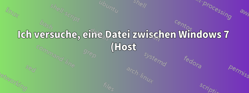 Ich versuche, eine Datei zwischen Windows 7 (Host) und Ubuntu 12.04.4 (Gast) mit Virtual Box 4.3.12 freizugeben