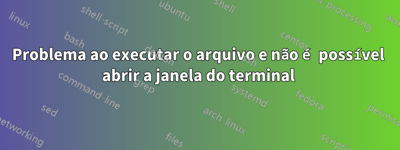 Problema ao executar o arquivo e não é possível abrir a janela do terminal