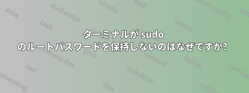 ターミナルが sudo のルートパスワードを保持しないのはなぜですか? 
