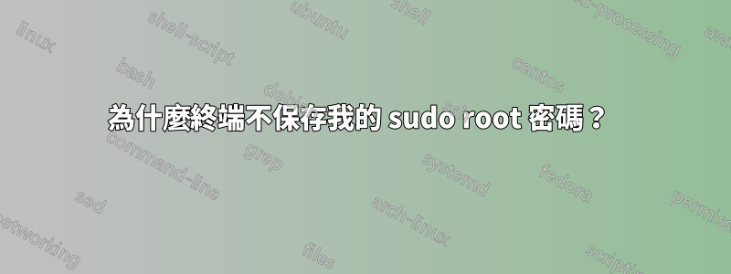為什麼終端不保存我的 sudo root 密碼？ 