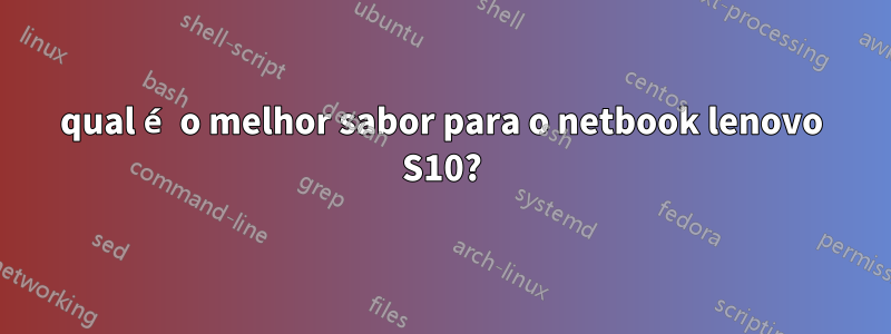 qual é o melhor sabor para o netbook lenovo S10?