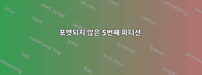 포맷되지 않은 5번째 파티션
