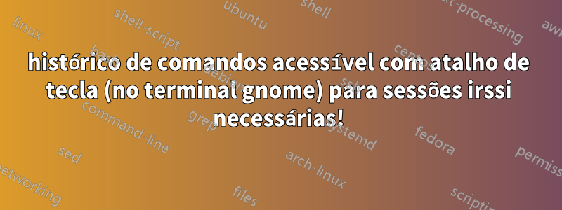histórico de comandos acessível com atalho de tecla (no terminal gnome) para sessões irssi necessárias!