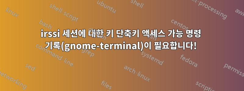 irssi 세션에 대한 키 단축키 액세스 가능 명령 기록(gnome-terminal)이 필요합니다!
