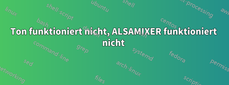 Ton funktioniert nicht, ALSAMIXER funktioniert nicht