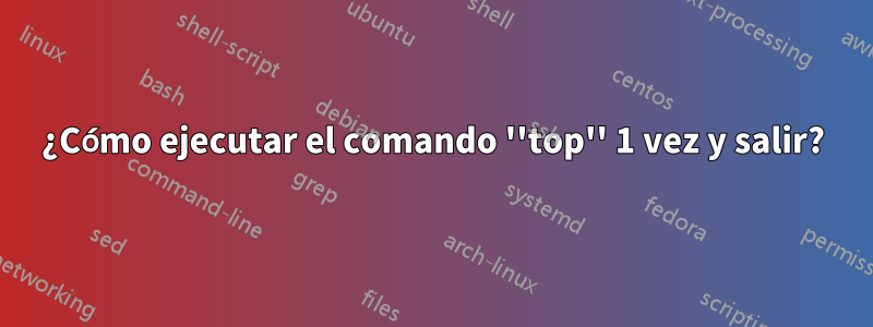 ¿Cómo ejecutar el comando ''top'' 1 vez y salir?