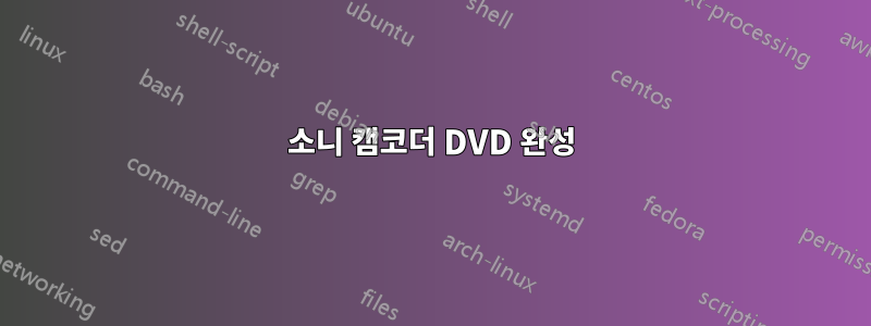 소니 캠코더 DVD 완성