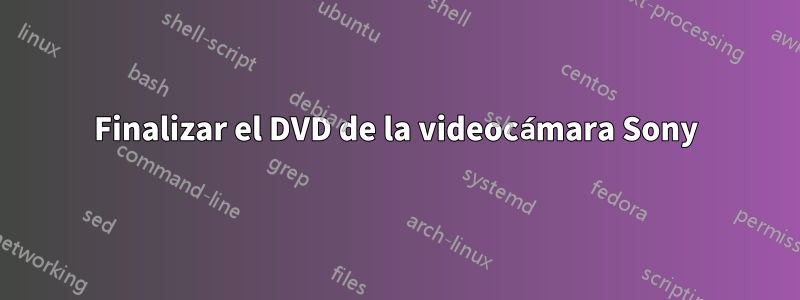 Finalizar el DVD de la videocámara Sony