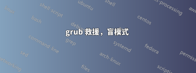 grub 救援，盲模式