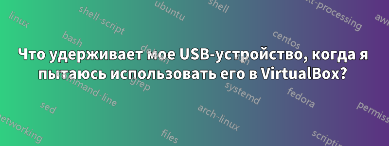 Что удерживает мое USB-устройство, когда я пытаюсь использовать его в VirtualBox?