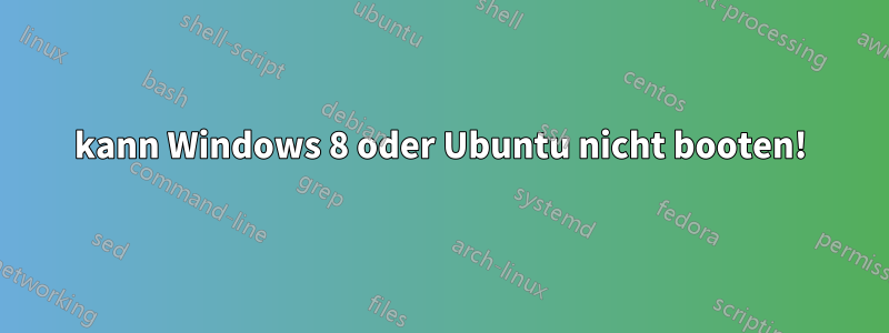 kann Windows 8 oder Ubuntu nicht booten!