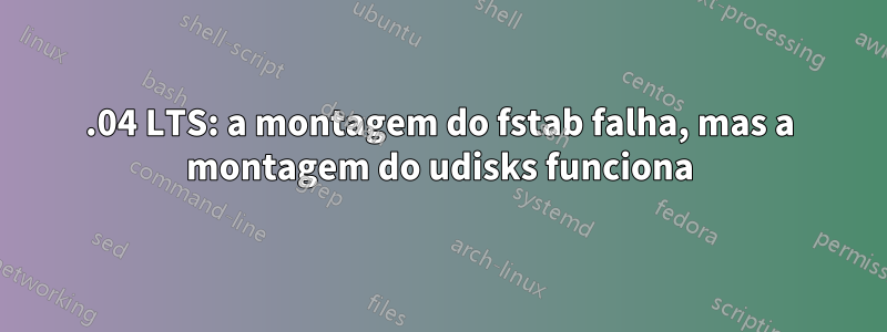 12.04 LTS: a montagem do fstab falha, mas a montagem do udisks funciona