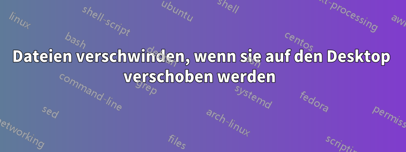 Dateien verschwinden, wenn sie auf den Desktop verschoben werden 