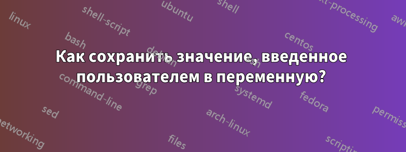 Как сохранить значение, введенное пользователем в переменную?