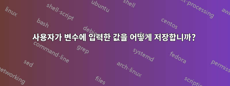 사용자가 변수에 입력한 값을 어떻게 저장합니까?