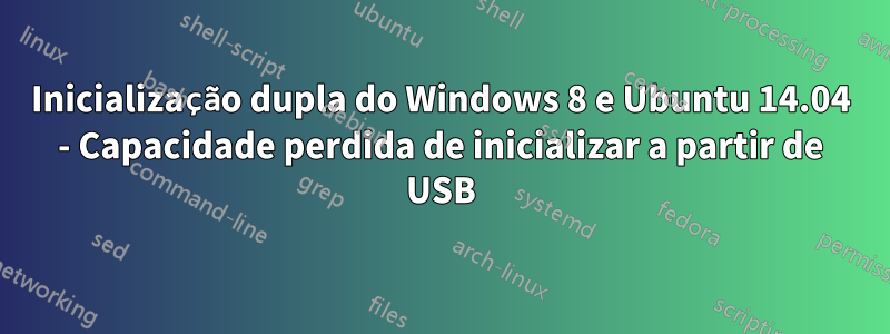 Inicialização dupla do Windows 8 e Ubuntu 14.04 - Capacidade perdida de inicializar a partir de USB