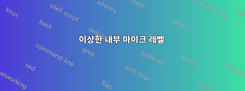 이상한 내부 마이크 레벨