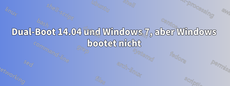 Dual-Boot 14.04 und Windows 7, aber Windows bootet nicht