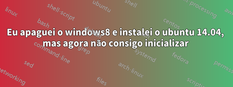 Eu apaguei o windows8 e instalei o ubuntu 14.04, mas agora não consigo inicializar