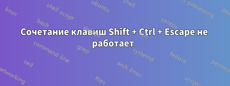 Сочетание клавиш Shift + Ctrl + Escape не работает 