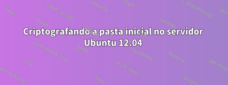 Criptografando a pasta inicial no servidor Ubuntu 12.04