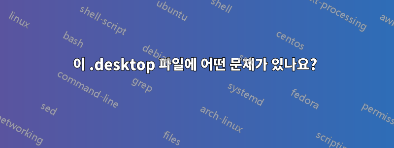 이 .desktop 파일에 어떤 문제가 있나요?