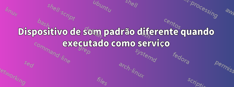 Dispositivo de som padrão diferente quando executado como serviço