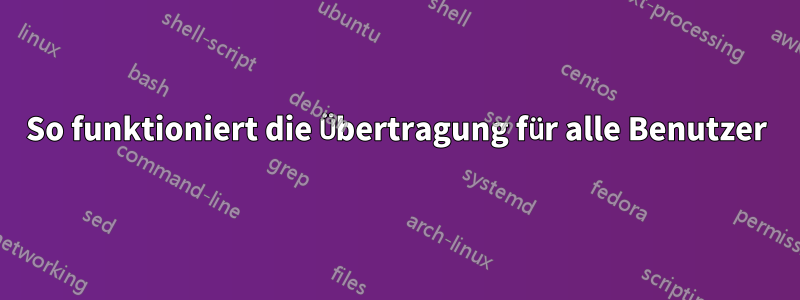 So funktioniert die Übertragung für alle Benutzer