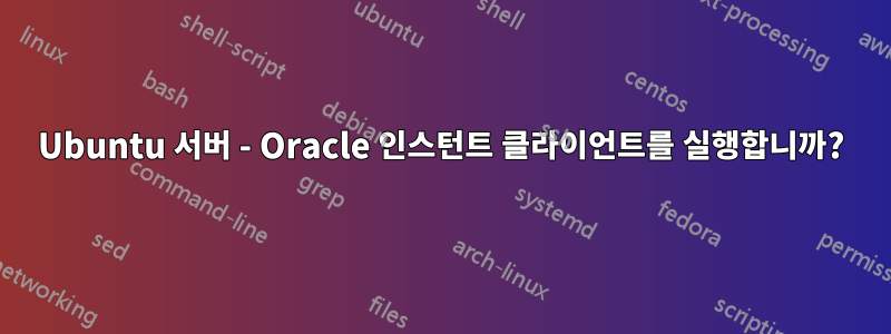 Ubuntu 서버 - Oracle 인스턴트 클라이언트를 실행합니까?