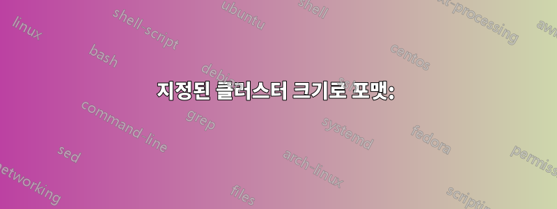 지정된 클러스터 크기로 포맷: