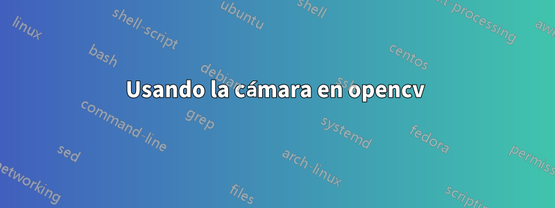 Usando la cámara en opencv