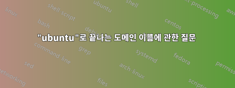 "ubuntu"로 끝나는 도메인 이름에 관한 질문