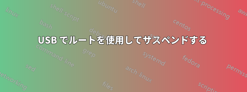 USB でルートを使用してサスペンドする