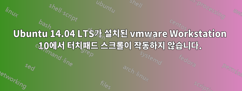 Ubuntu 14.04 LTS가 설치된 vmware Workstation 10에서 터치패드 스크롤이 작동하지 않습니다.