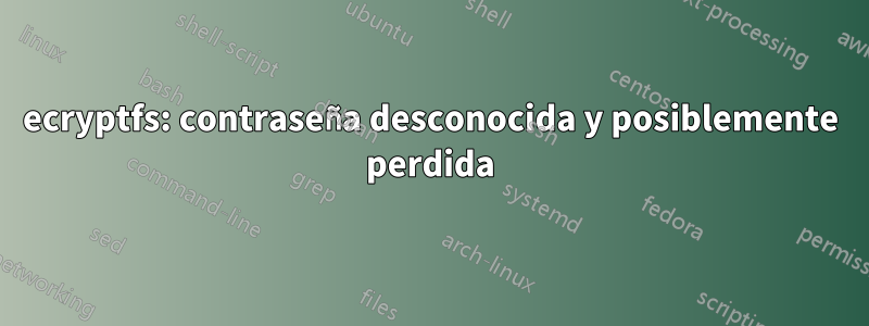 ecryptfs: contraseña desconocida y posiblemente perdida