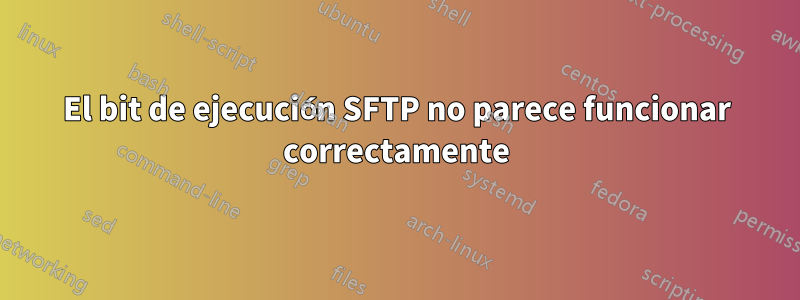 El bit de ejecución SFTP no parece funcionar correctamente