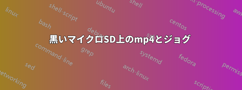黒いマイクロSD上のmp4とジョグ