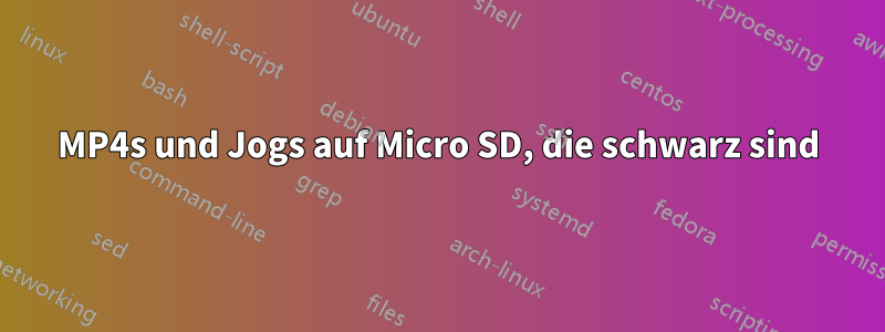 MP4s und Jogs auf Micro SD, die schwarz sind