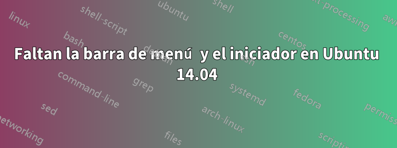 Faltan la barra de menú y el iniciador en Ubuntu 14.04