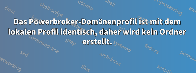 Das Powerbroker-Domänenprofil ist mit dem lokalen Profil identisch, daher wird kein Ordner erstellt.