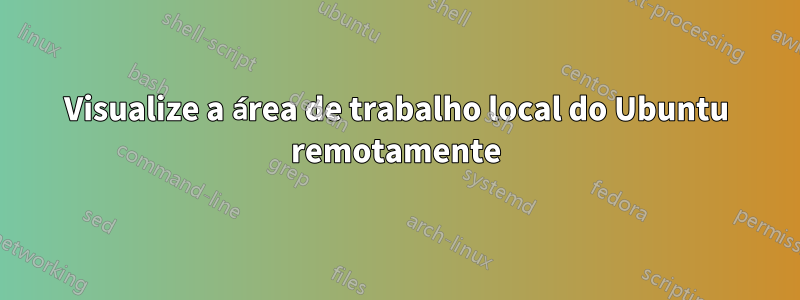 Visualize a área de trabalho local do Ubuntu remotamente