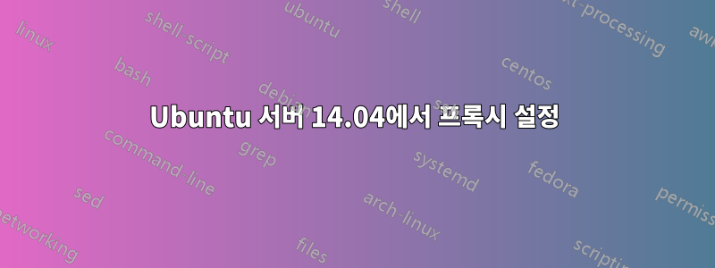 Ubuntu 서버 14.04에서 프록시 설정