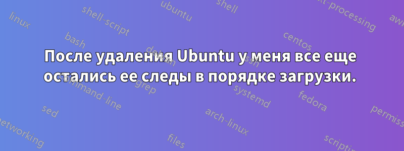 После удаления Ubuntu у меня все еще остались ее следы в порядке загрузки.