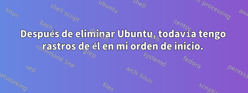 Después de eliminar Ubuntu, todavía tengo rastros de él en mi orden de inicio.