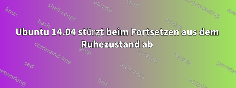 Ubuntu 14.04 stürzt beim Fortsetzen aus dem Ruhezustand ab