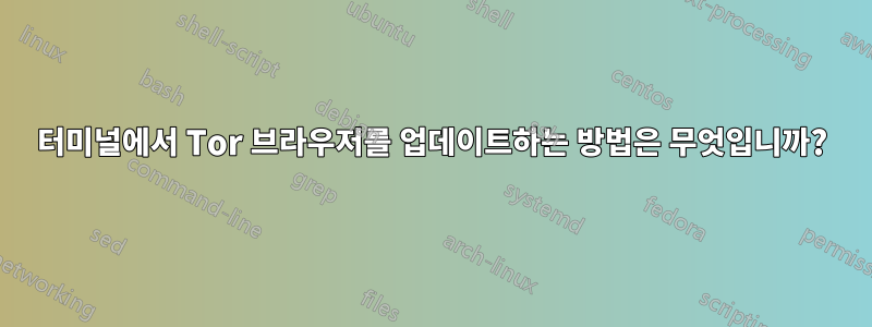 터미널에서 Tor 브라우저를 업데이트하는 방법은 무엇입니까?