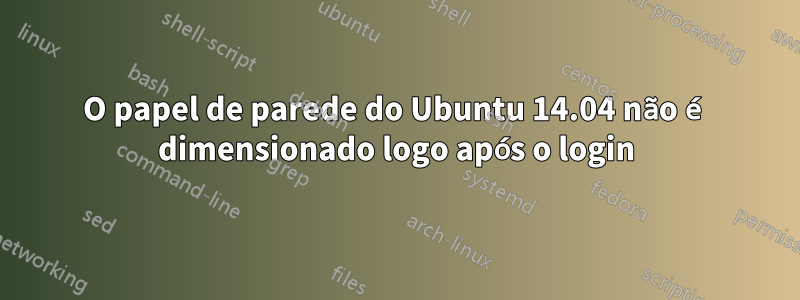 O papel de parede do Ubuntu 14.04 não é dimensionado logo após o login